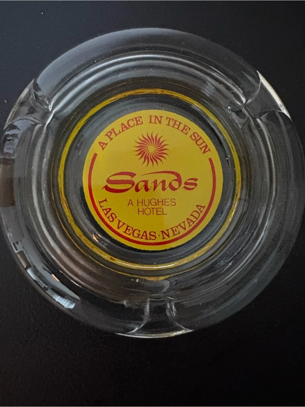 Sands Hotel LasVegas Vintage Glass Ashtray Rat Pack Era 1960’s Casino Tobacciana